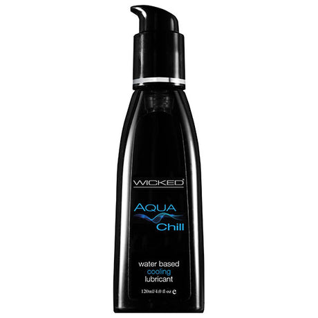 Wicked Aqua Chill - Cooling Water Based Lubricant - 120 ml (4 oz) Bottle - Naughty by Nature Adult Store