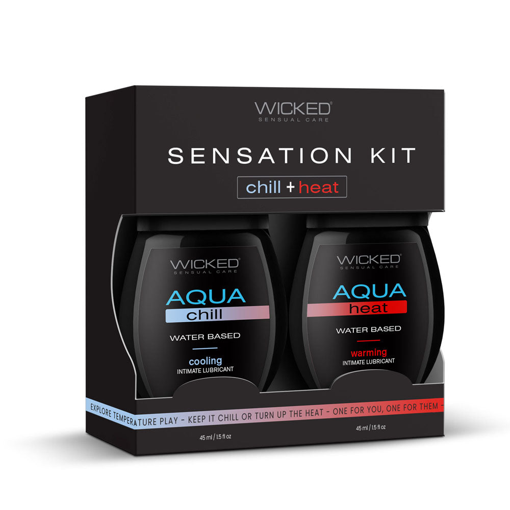 Wicked Sensation Kit - Warming & Cooling Water Based Lubricants - 2 Pack of 120 ml Bottles - Naughty by Nature Adult Store