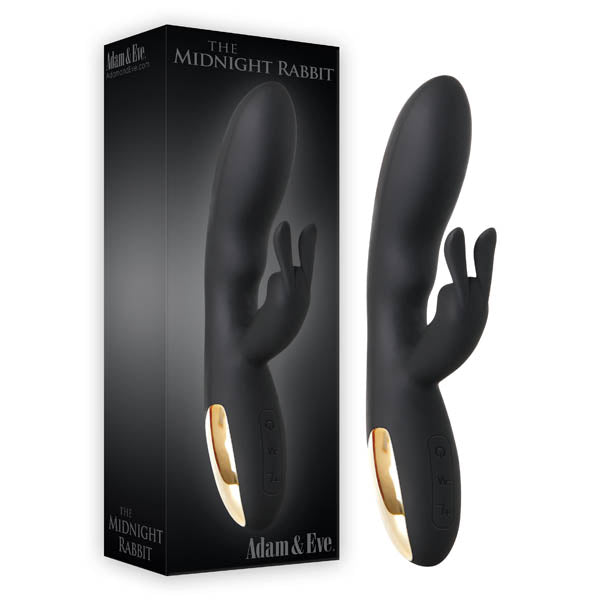 Adam & Eve The Midnight Rabbit - Black 20.3 cm (8'') Rabbit Vibrator - Naughty by Nature Adult Store