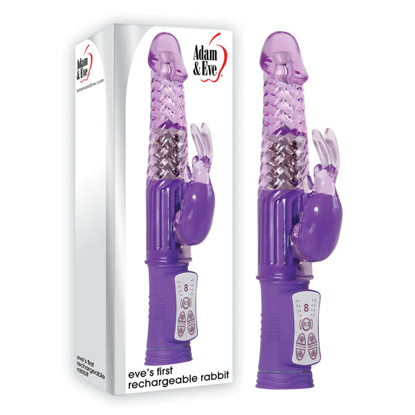 Adam & Eve Eve's First Rechargeable Rabbit - Purple 22.9 cm (9'') USB Rechargeable Rabbit Vibrator - Naughty by Nature Adult Store