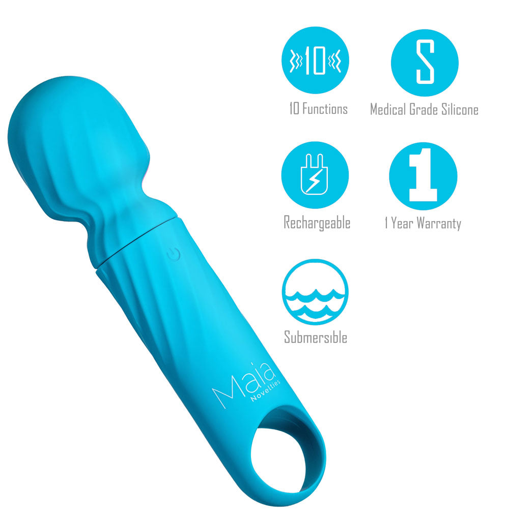 Maia DOLLY - Blue Rechargeable Massage Wand - Naughty by Nature Adult Store