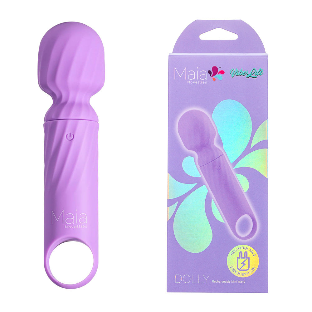 Maia DOLLY - Purple - Purple 12.7 cm USB Rechargeable Massage Wand - Naughty by Nature Adult Store