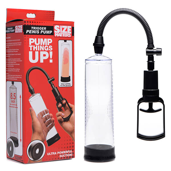 Size Matters Trigger Penis Pump - Clear Penis Pump - Naughty by Nature Adult Store