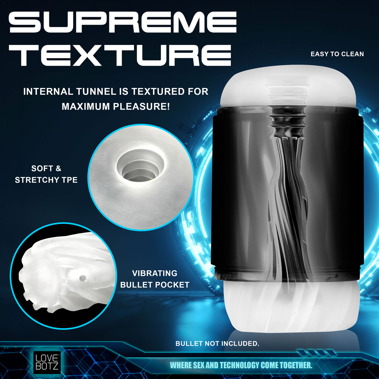 LoveBotz The Milker Mega-Pod - USB Rechargeable Male Masturbator - Naughty by Nature Adult Store