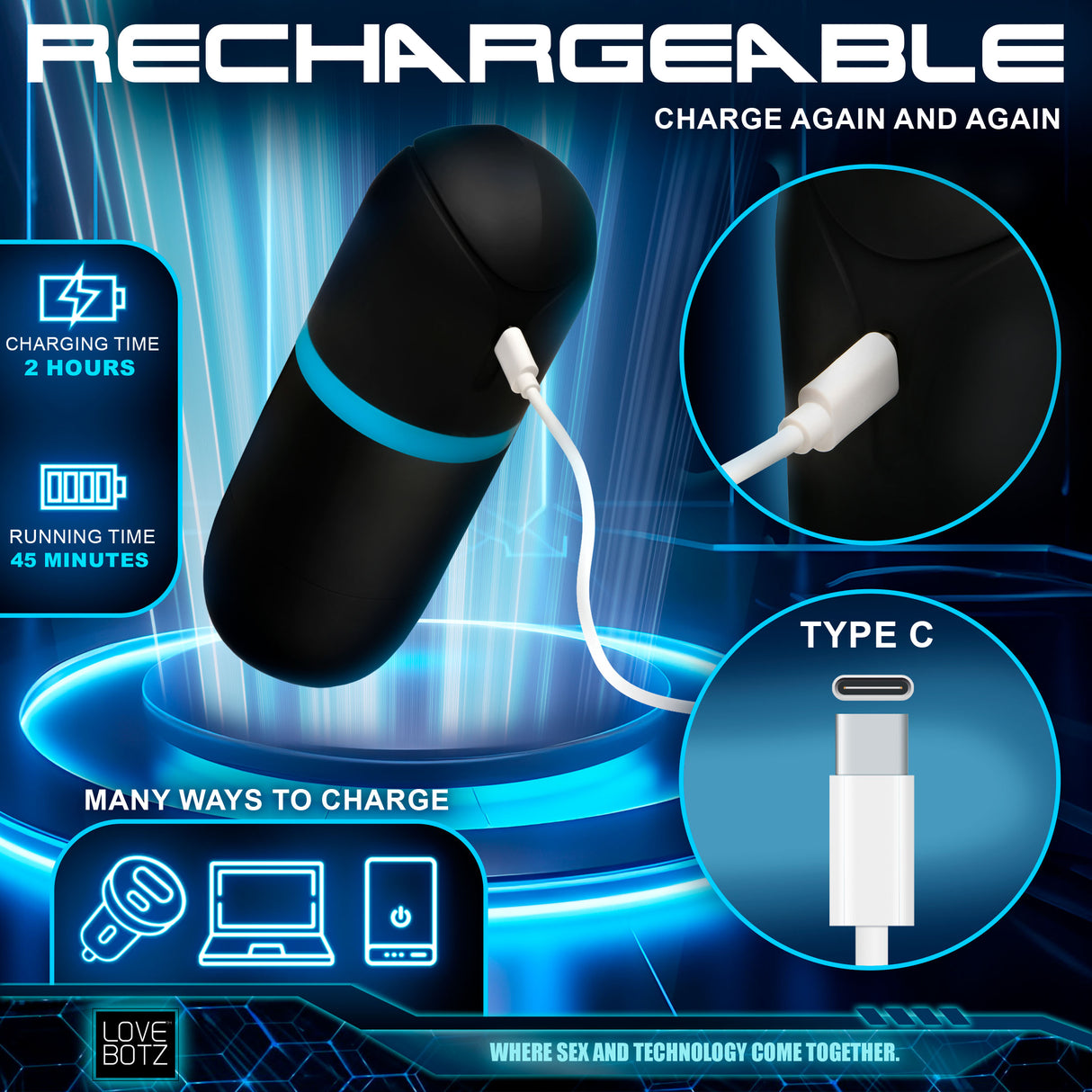 LoveBotz The Milker Mega-Pod - USB Rechargeable Male Masturbator - Naughty by Nature Adult Store