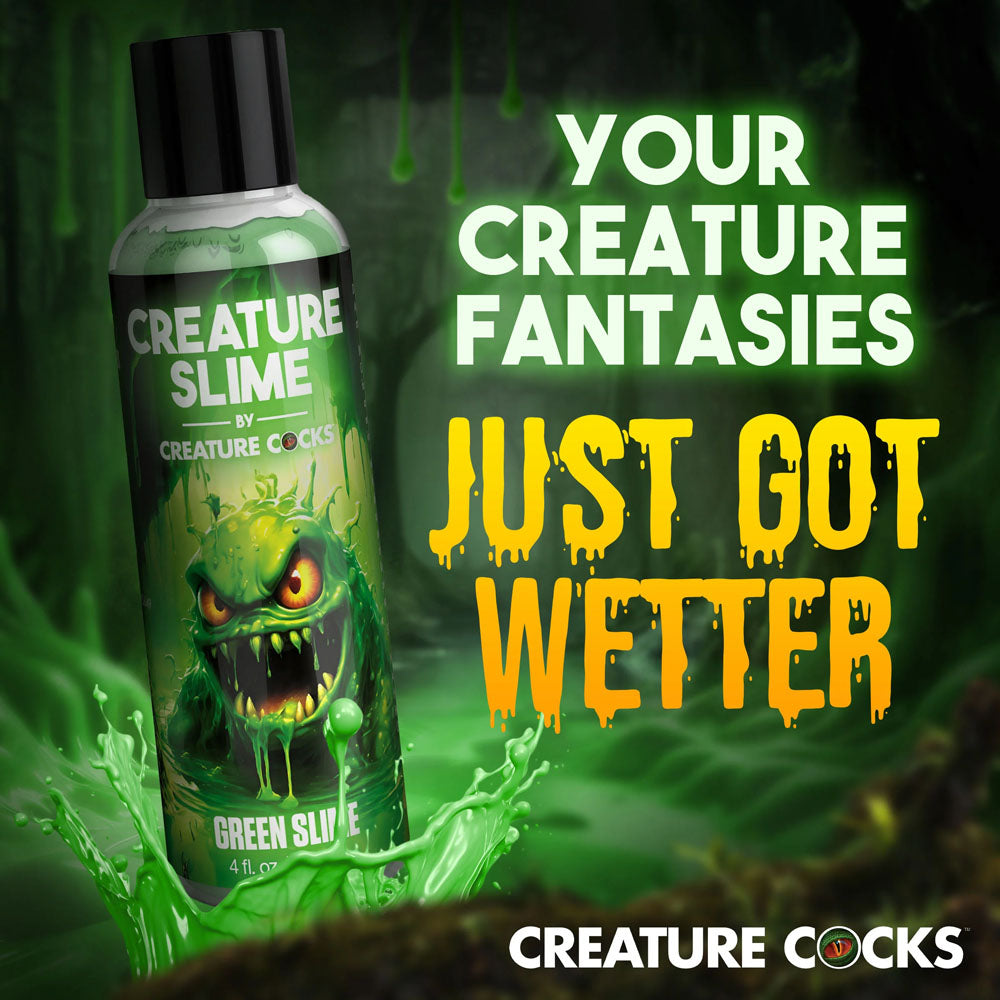 Creature Slime by Creature Cocks - Green Slime - Green Water Based Lubricant - 118 ml Bottle - Naughty by Nature Adult Store