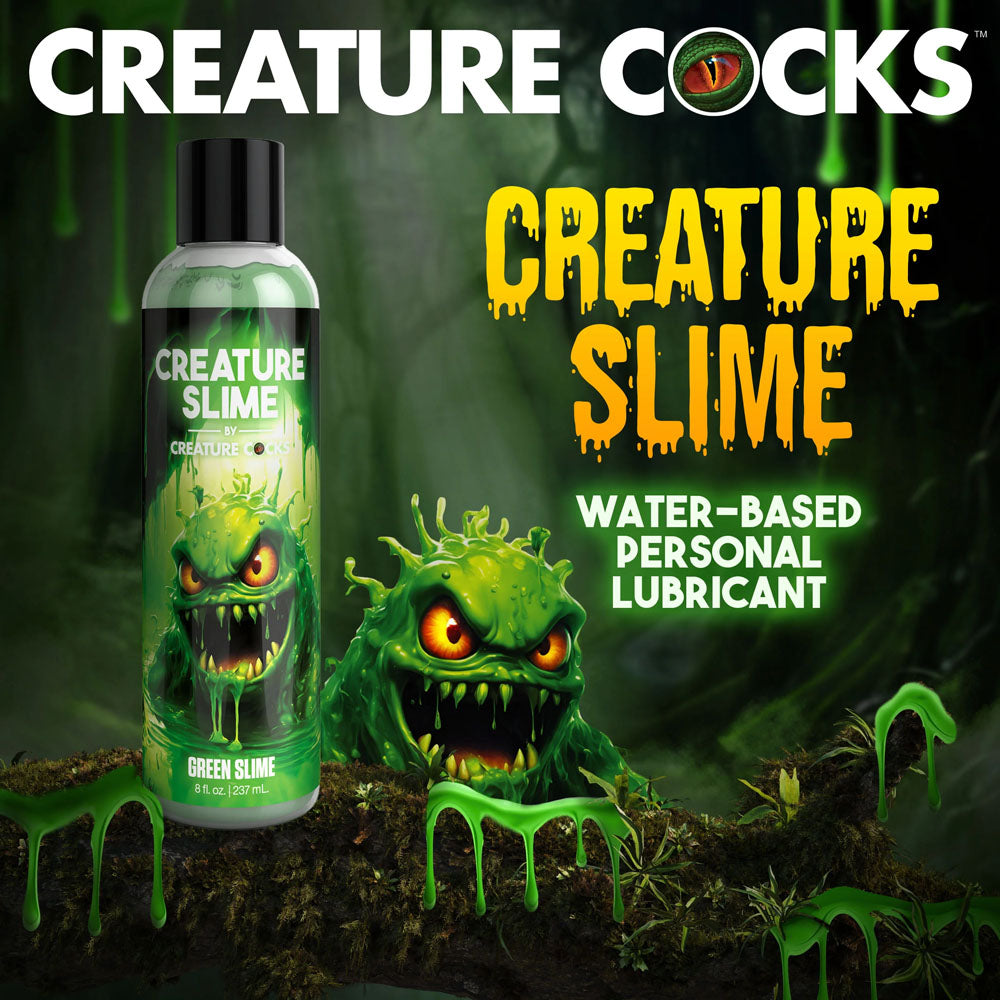 Creature Slime by Creature Cocks - Green Slime - Green Water Based Lubricant - 237 ml Bottle - Naughty by Nature Adult Store