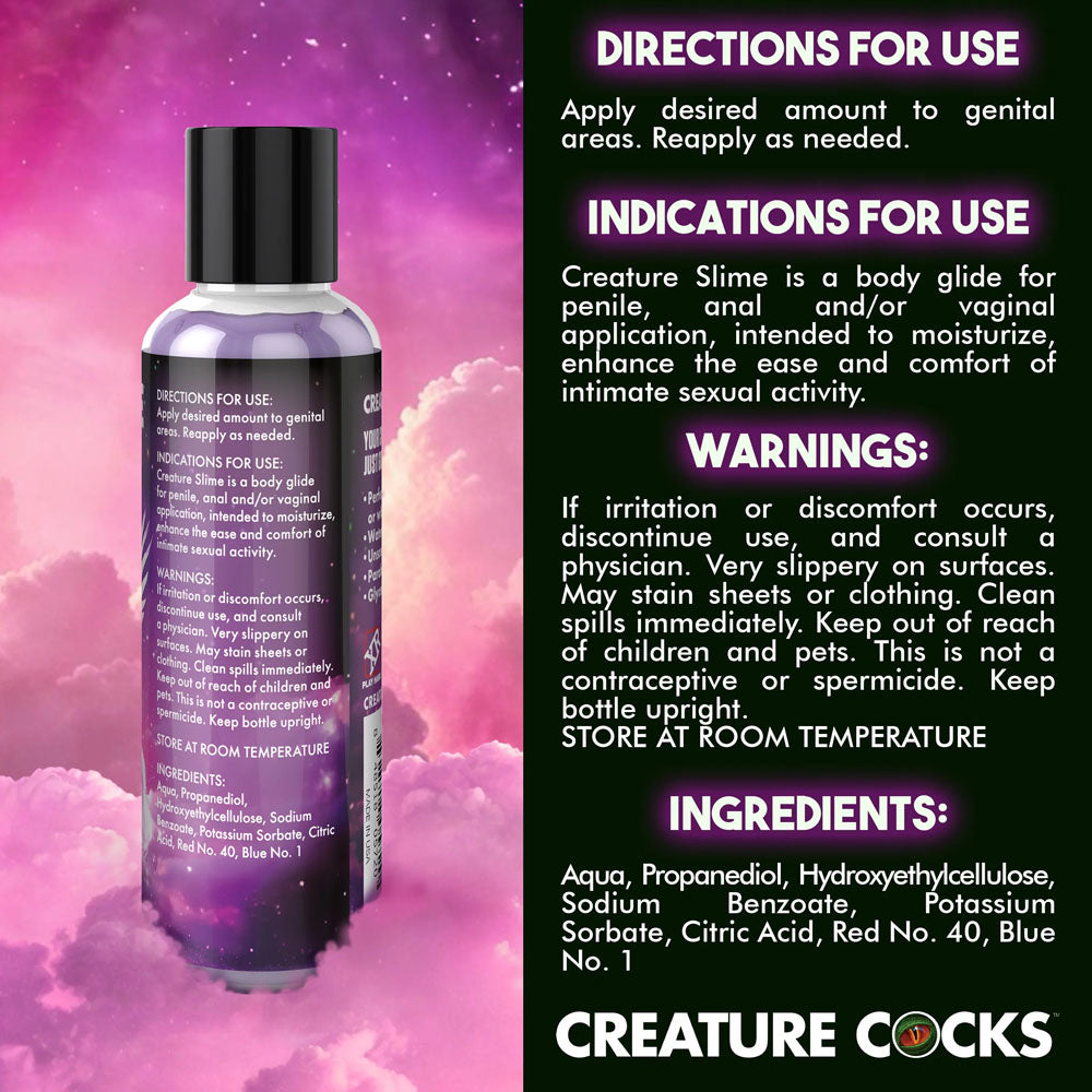 Creature Slime by Creature Cocks - Purple Slime - Purple Water Based Lubricant - 118 ml Bottle - Naughty by Nature Adult Store