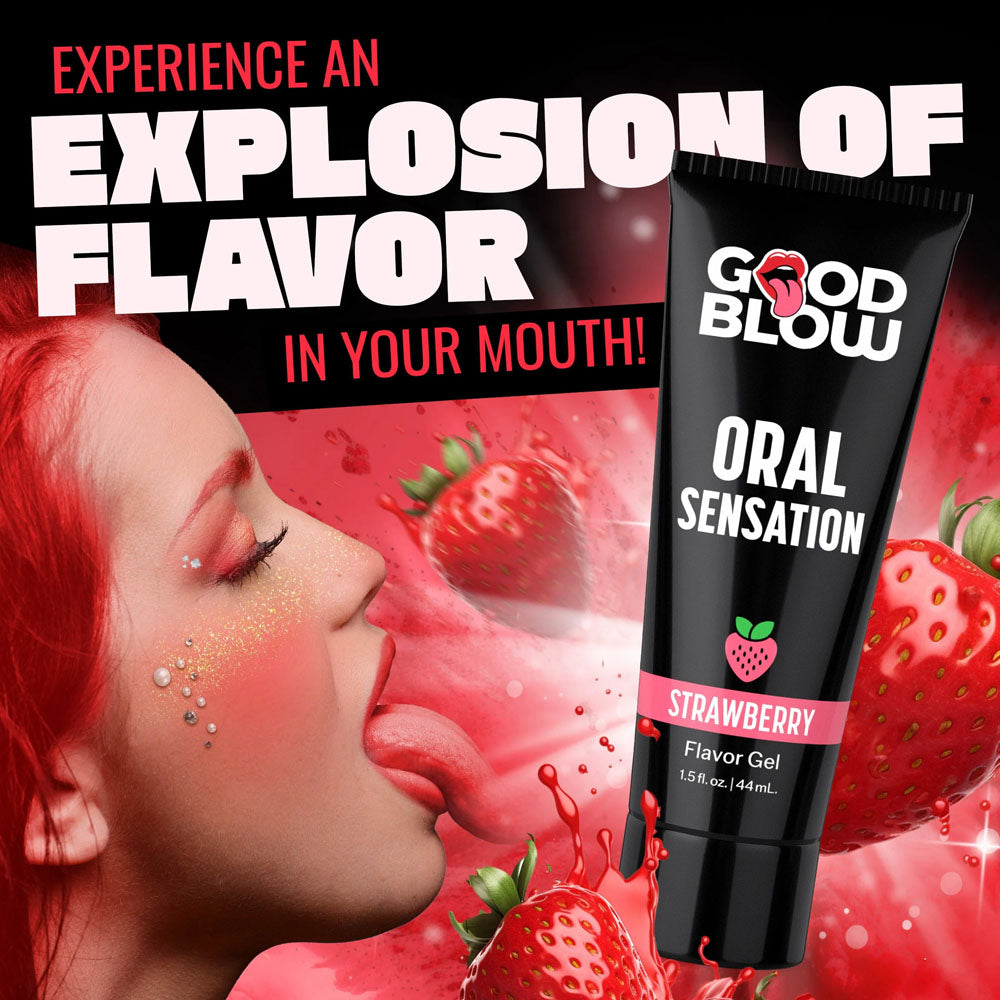 XR Brands Good Blow Warming Oral Sensation Gel - Strawberry, 44ml