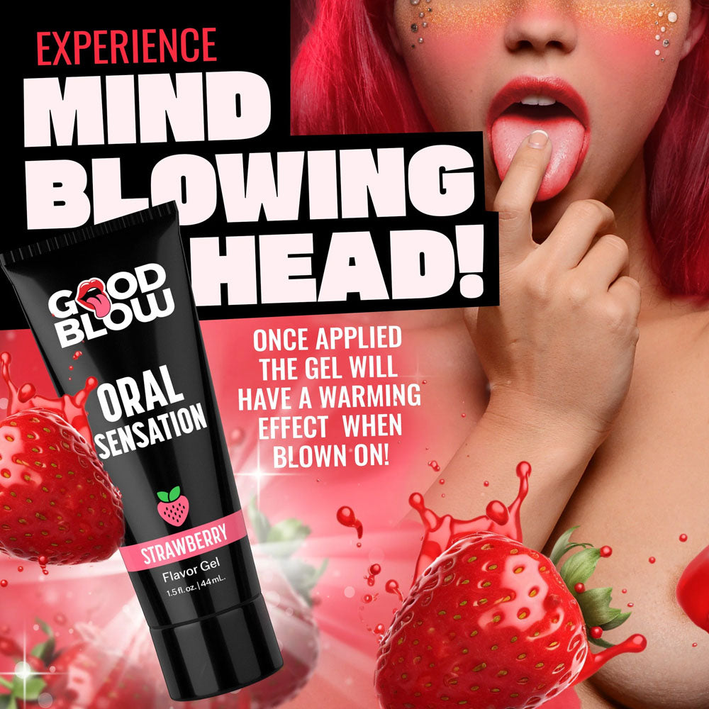 XR Brands Good Blow Warming Oral Sensation Gel - Strawberry, 44ml