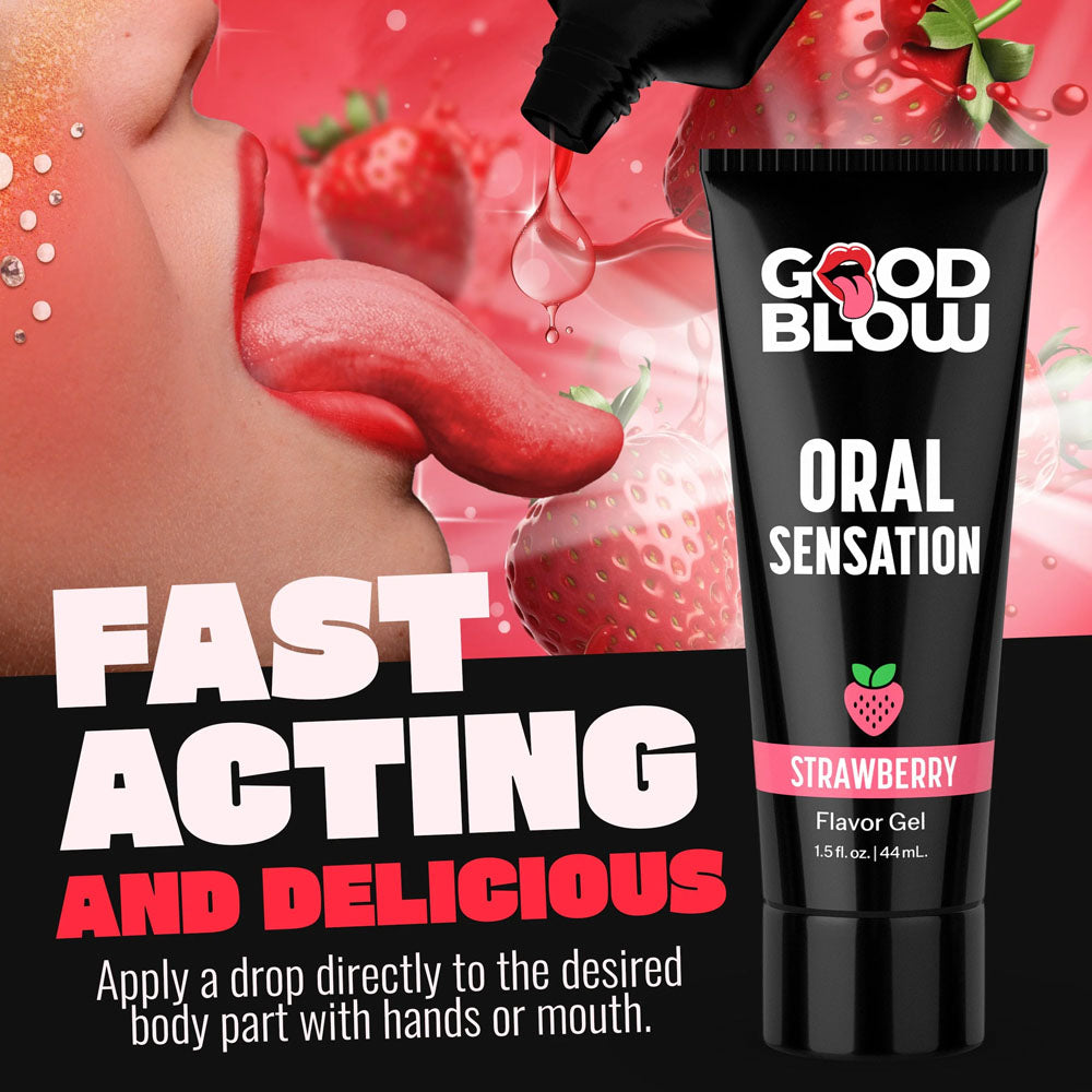 XR Brands Good Blow Warming Oral Sensation Gel - Strawberry, 44ml