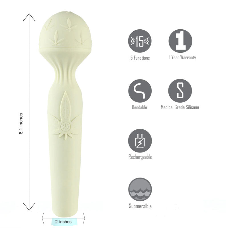 Maia Marlie 420 - Green 20.6 cm USB Rechargeable Massage Wand - Naughty by Nature Adult Store