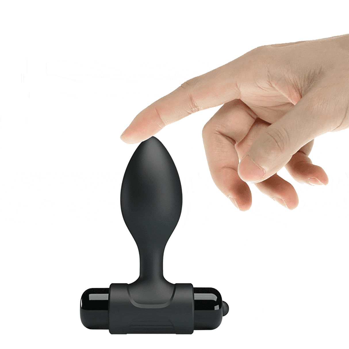 Party Up KEN Vibrating Butt Plug - Black 8.6 cm - ANAL TOYS
