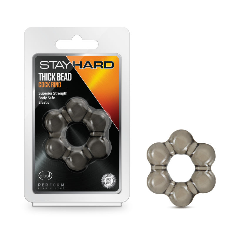 Stay Hard Thick Bead Cock Ring - Black Cock Ring - Naughty by Nature Adult Store