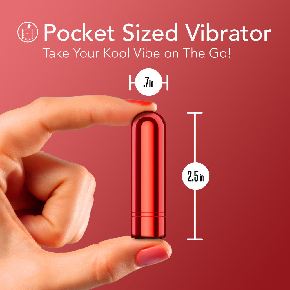 Kool Vibes - Rechargeable Mini Bullet - Cherry - Red 6.4 cm USB Rechargeable Bullet - Naughty by Nature Adult Store