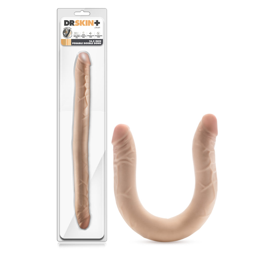 Dr. Skin Plus 16.5'' Posable Double Dong - Flesh 42 cm Double Dong - Naughty by Nature Adult Store