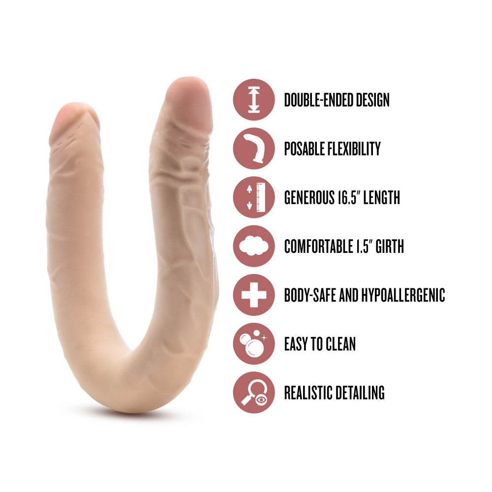 Dr. Skin Plus 16.5'' Posable Double Dong - Flesh 42 cm Double Dong - Naughty by Nature Adult Store