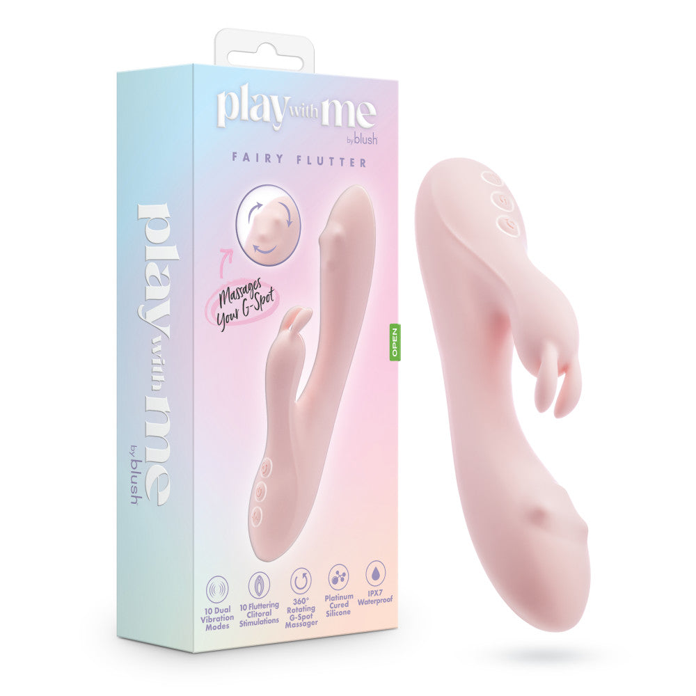 Play With Me - Fairy Flutter - Pink 19.7 cm USB Rechargeable Rabbit Vibrator - Naughty by Nature Adult Store