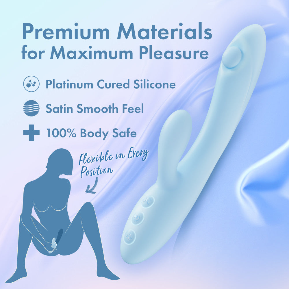 Play With Me - Moondust Magic - Blue 20.3 cm USB Rechargeable Rabbit Vibrator - Naughty by Nature Adult Store