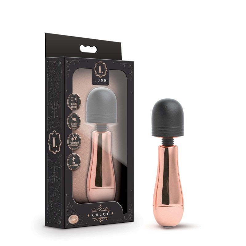 Lush Chloe - Rose Gold USB Rechargeable Mini Massager Wand - Naughty by Nature Adult Store