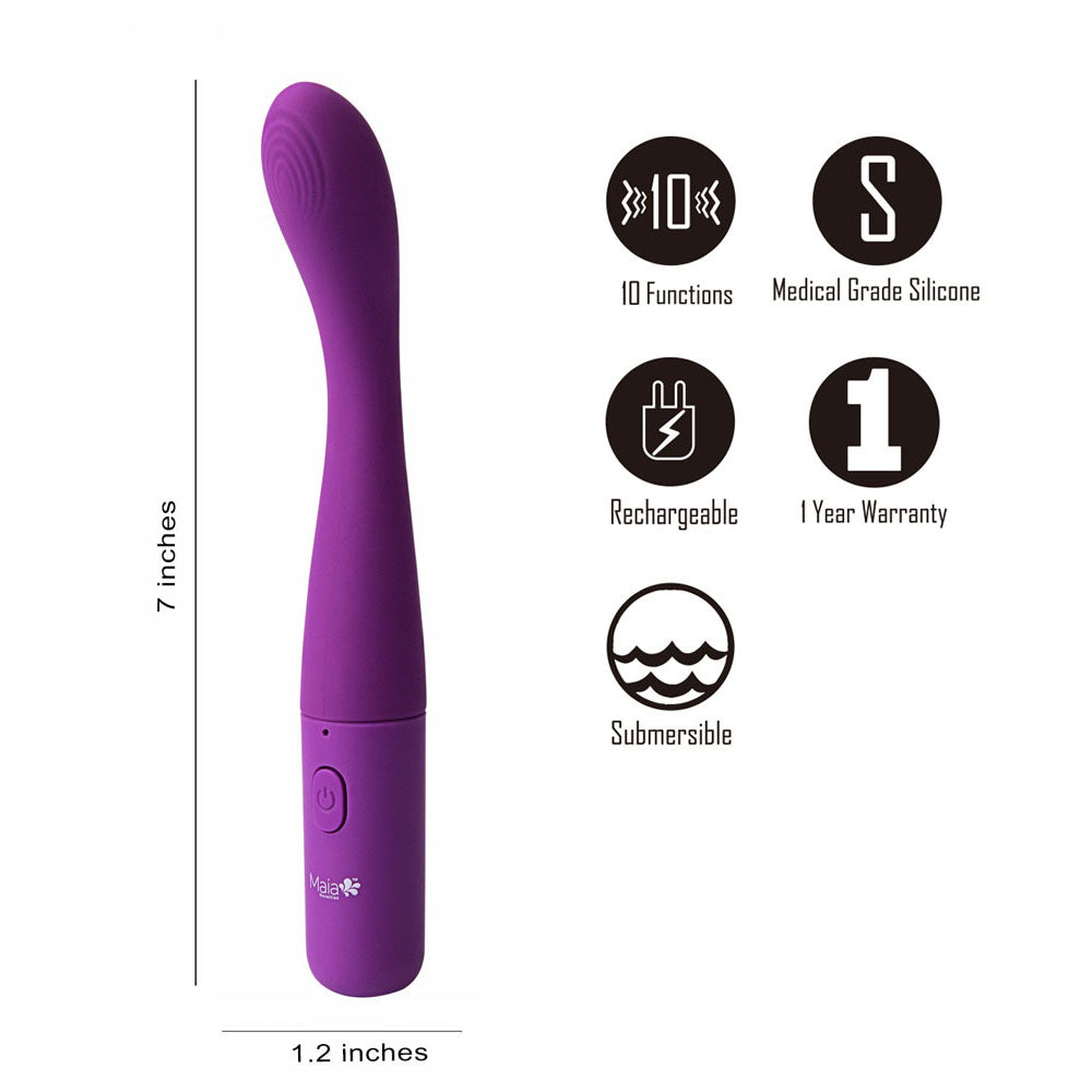 Maia CHELSI - Purple USB Rechargeable Vibrator - Naughty by Nature Adult Store