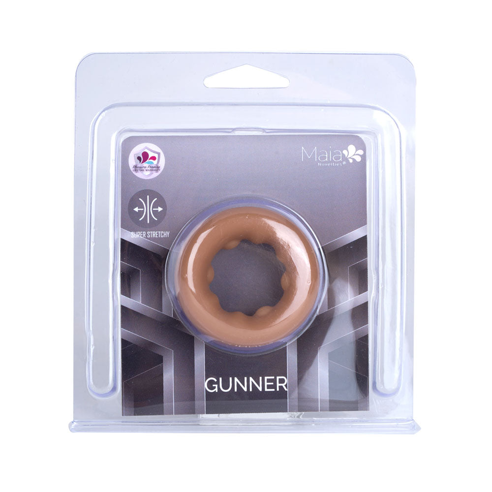 Maia Gunner Caramel Tan Brown Silicone Cock Ring For Men