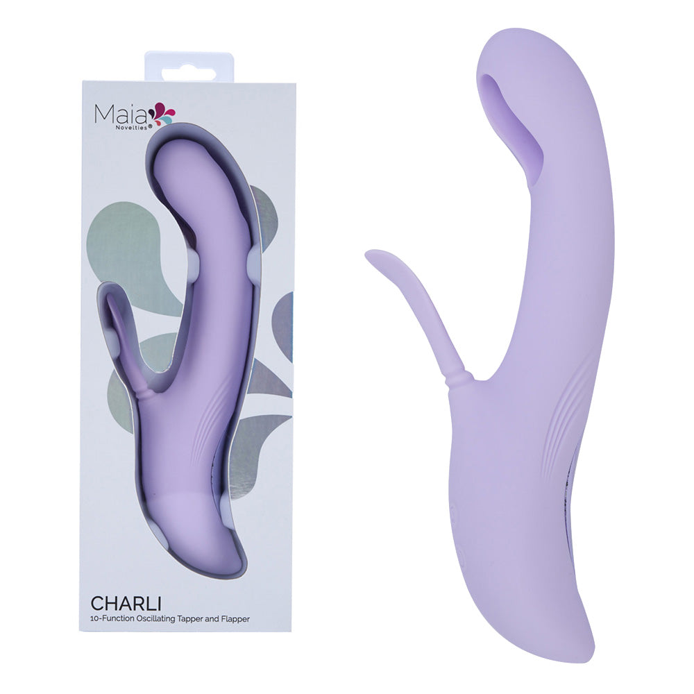 Maia Charli Lavender USB Rechargeable Rabbit Vibrator Flapping And Tapping