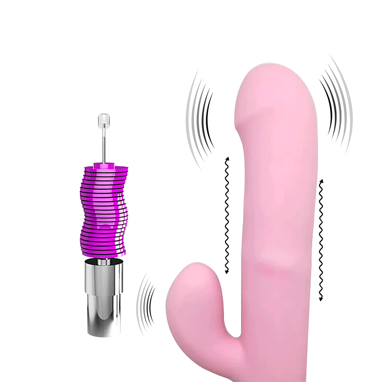 Party Up DEAN Wavy Rotation Vibe - Pink - VIBRATORS