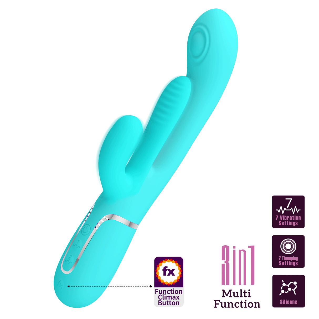 Party Up ANDY Multi Function Vibrator - Teal