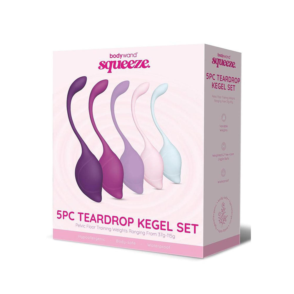 Bodywand Squeeze 5pc Teardrop Kegel Set - Weighted Kegel Set - 5 Piece Kit - Naughty by Nature Adult Store