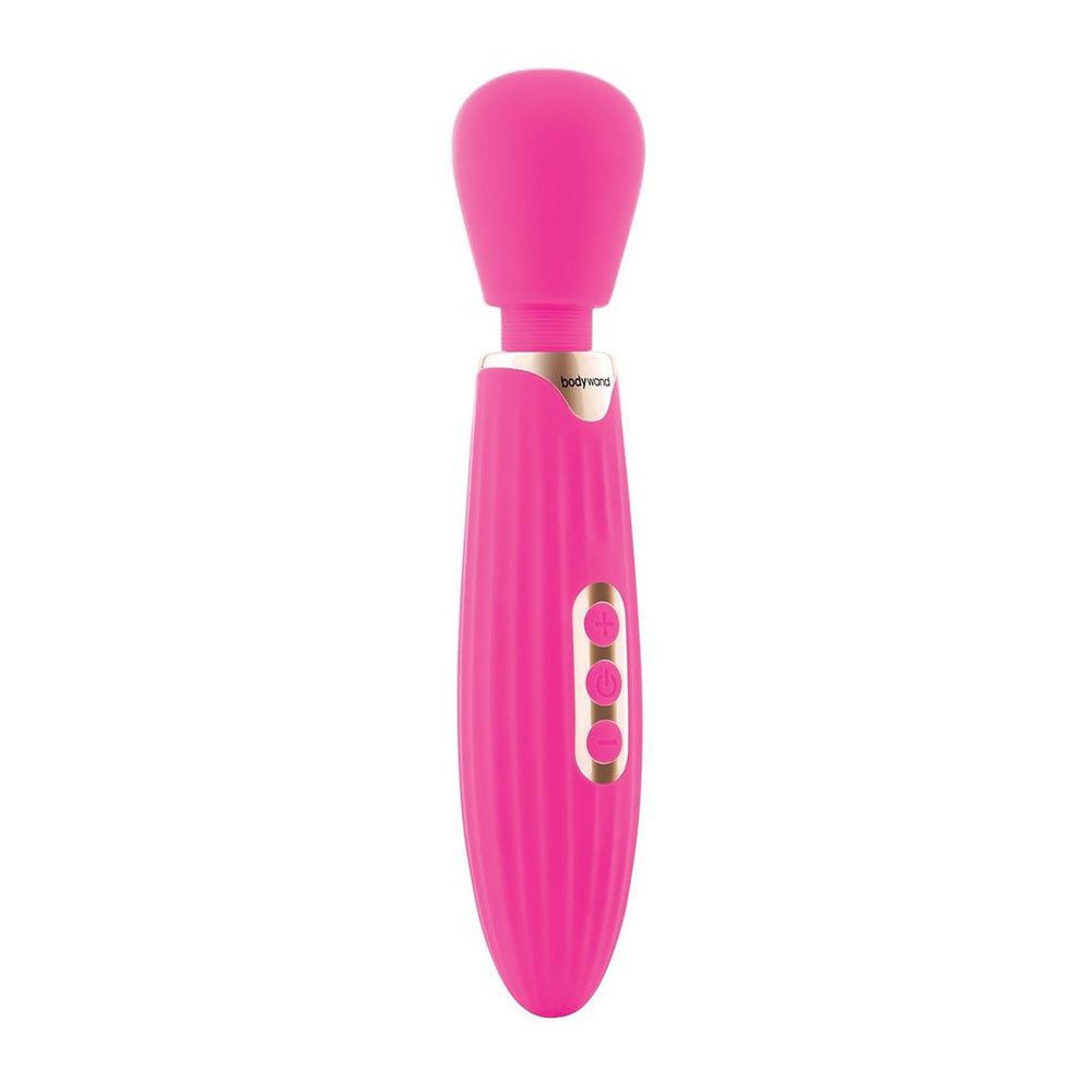 BodyWand Rumble Wand 8 Inch Hot Pink Silicone USB Rechargeable Massage Wand for Deep Rumbling Stimulation
