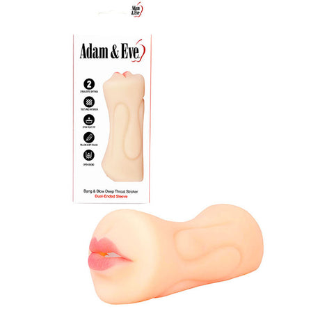 Adam & Eve Bang & Blow Deep Throat Stroker - Flesh Vagina & Mouth Dual Ended Stroker - Naughty by Nature Adult Store