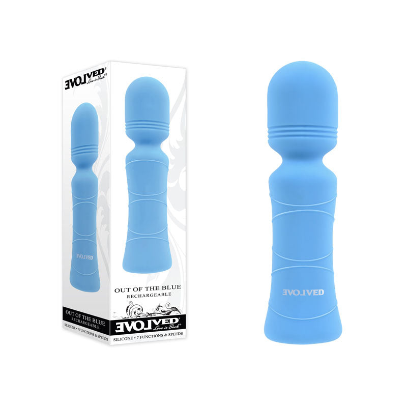 Evolved Out Of The Blue - Blue 10.5 cm USB Rechargeable Mini Massager Wand - Naughty by Nature Adult Store