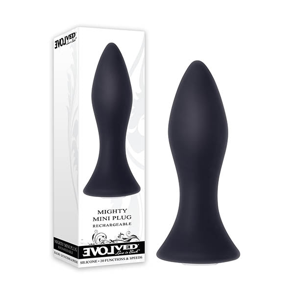 Evolved Mighty Mini Plug - Black 8.9 cm (3.5'') USB Rechargeable Butt Plug - Naughty by Nature Adult Store