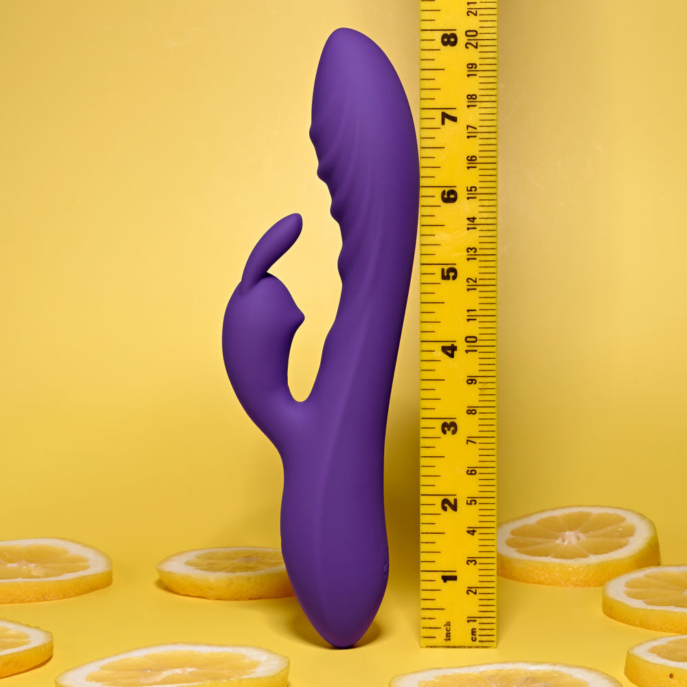 Evolved WAVY RABBIT - Purple 20.6 cm USB Rechargeable Rabbit Vibrator - Naughty by Nature Adult Store