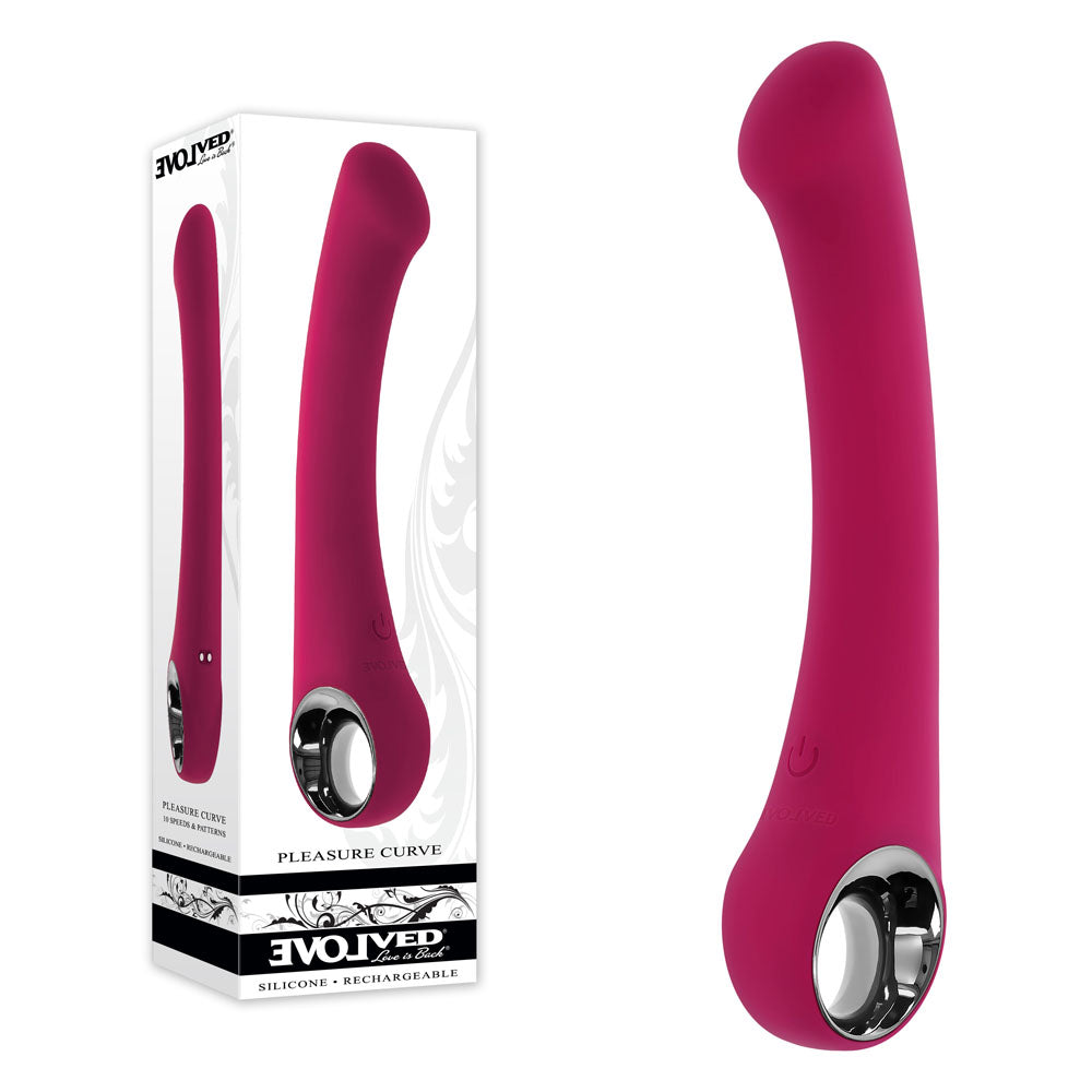 Evolved PLEASURE CURVE - Pink 19 cm USB Rechargeable Vibrator - Naughty by Nature Adult Store
