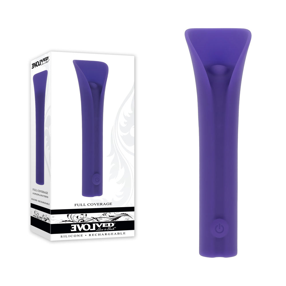Evolved FULL COVERAGE - Purple 11.9 cm USB Rechargeable Bullet - Naughty by Nature Adult Store