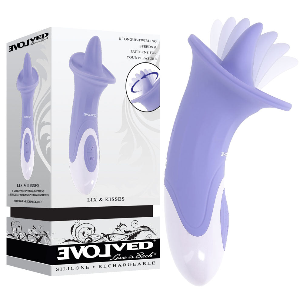 Evolved LIX & KISSES - USB Rechargeable Flicking Tongue Stimulator - Naughty by Nature Adult Store