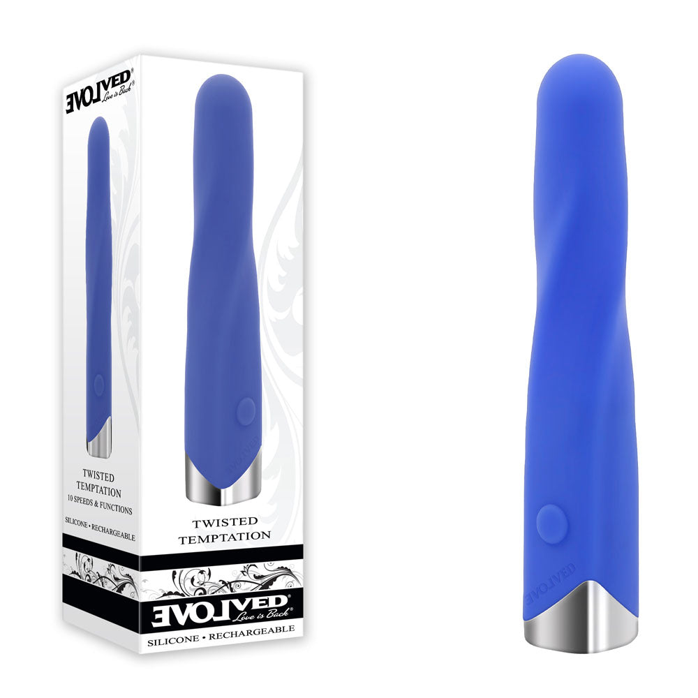 Evolved TWISTED TEMPTATION - Blue 12 cm USB Rechargeable Bullet - Naughty by Nature Adult Store