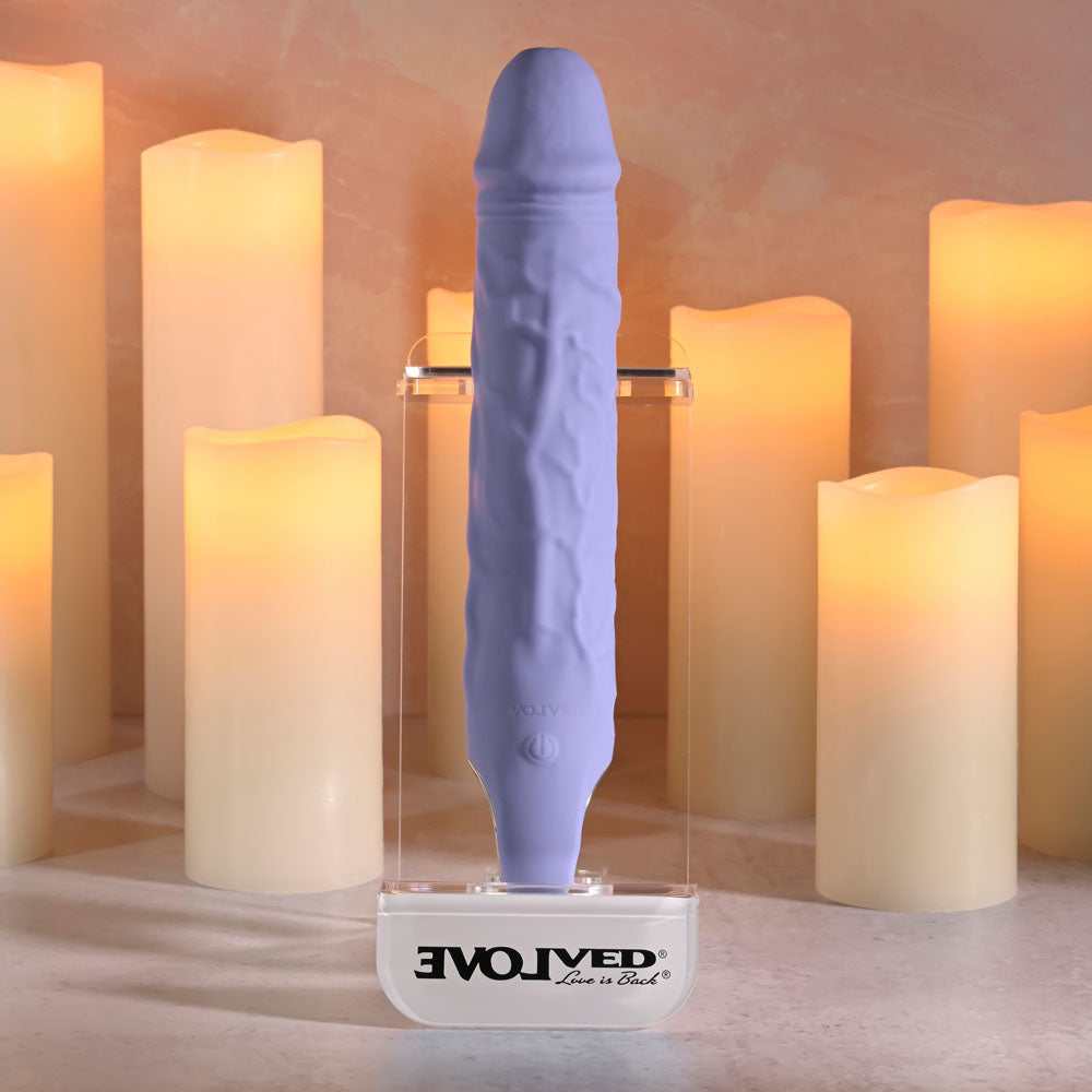 Evolved Large Fantasy Vibrator – Purple USB Rechargeable Toy