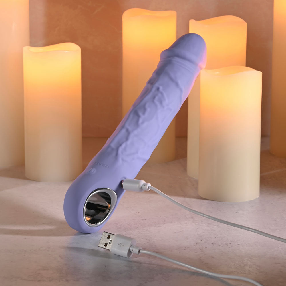 Evolved Large Fantasy Vibrator – Purple USB Rechargeable Toy