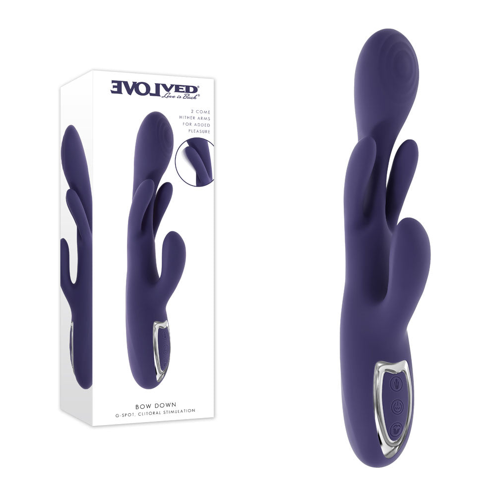 Evolved Bow Down Purple USB Rechargeable Rabbit Vibrator