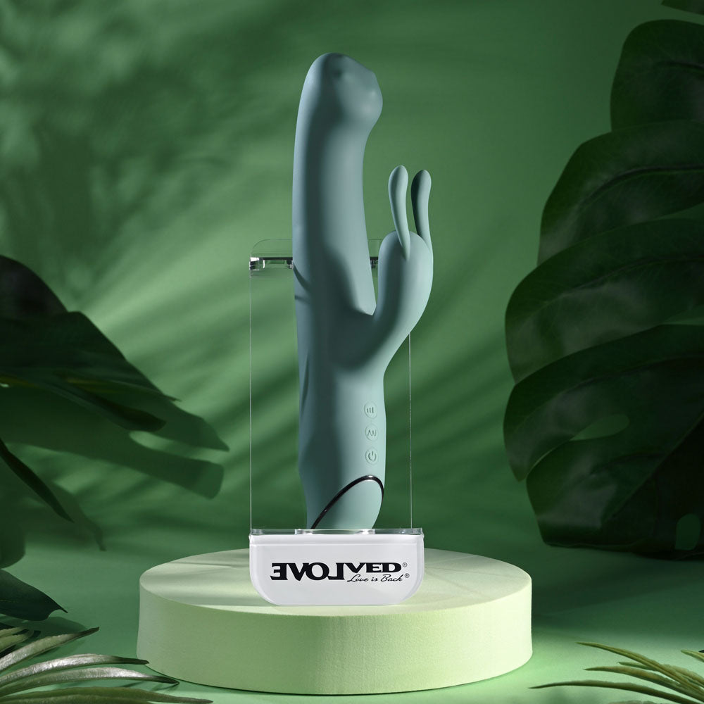 Evolved Satin Swirl Rabbit Vibrator 23cm Swirling Head