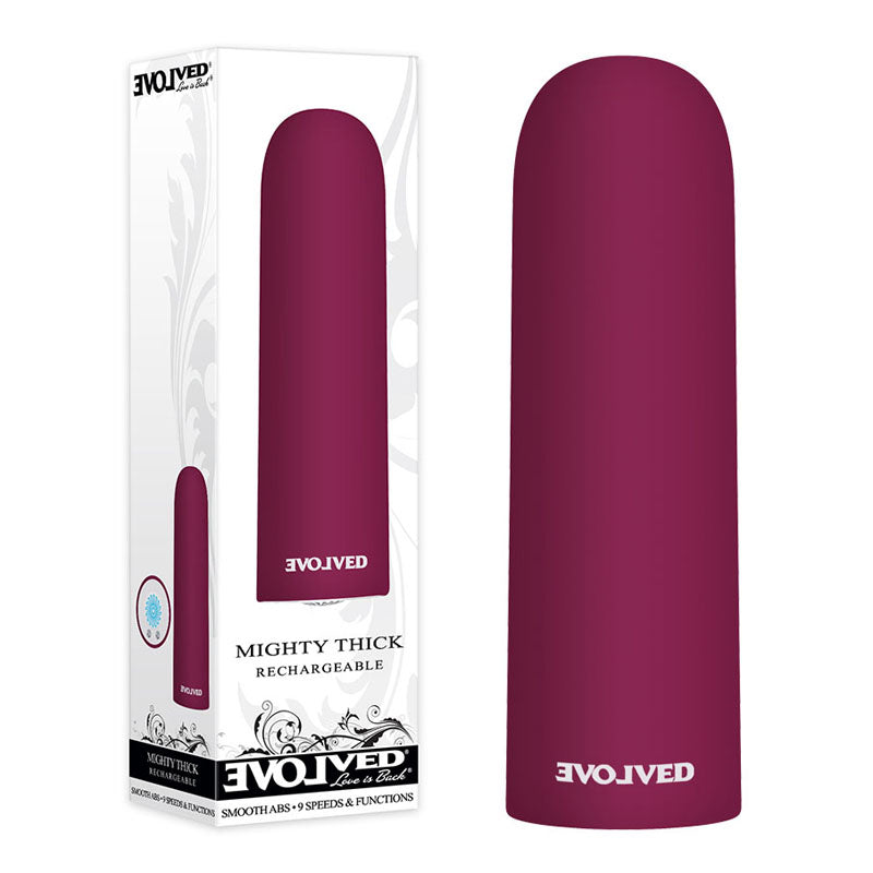 Evolved Mighty Thick - Burgundy Red 9 cm USB Rechargeable Bullet - Naughty by Nature Adult Store