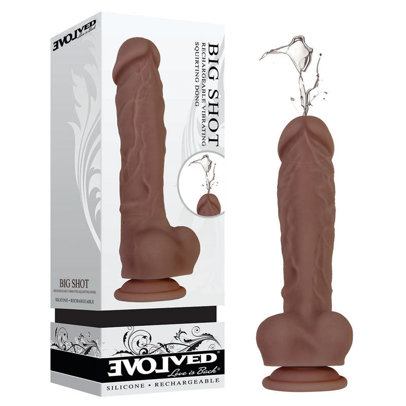 Evolved Big Shot - Brown - Brown 20.3 cm (8'') USB Rechargeable Squirting Dong - Naughty by Nature Adult Store
