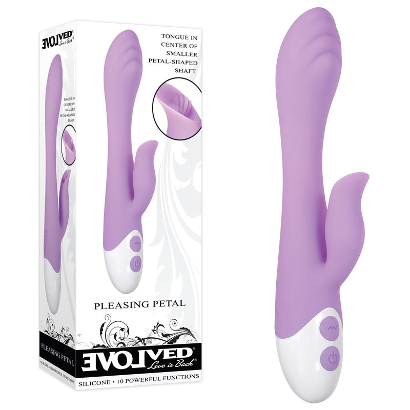 Evolved PLEASING PETAL - Lilac 19.7 cm USB Rechargeable Rabbit Vibrator - Naughty by Nature Adult Store