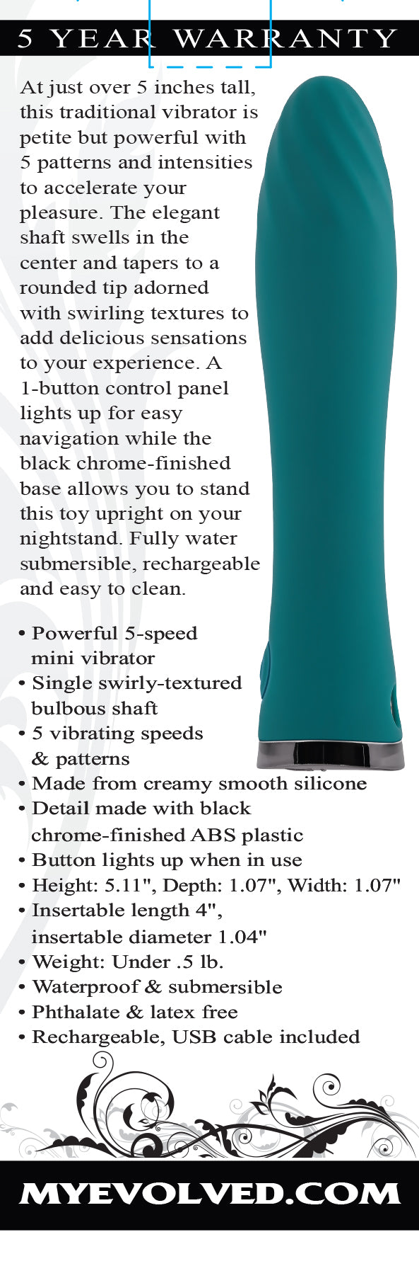 Evolved ULTRA WAVE - Blue 13 cm USB Rechargeable Mini Vibrator - Naughty by Nature Adult Store