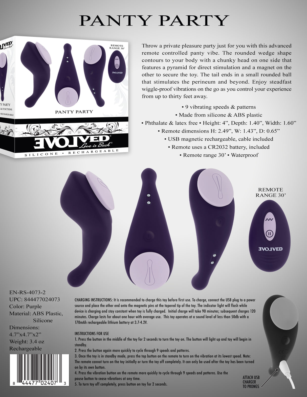 Evolved PANTY PARTY - Panty Vibrator with Remote Control