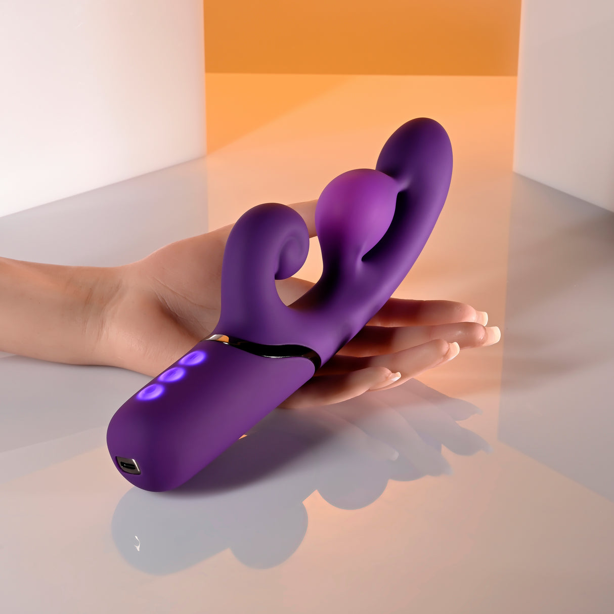Evolved PLEASURE PUFF - Purple 24.1 cm Inflatable Rabbit Vibrator