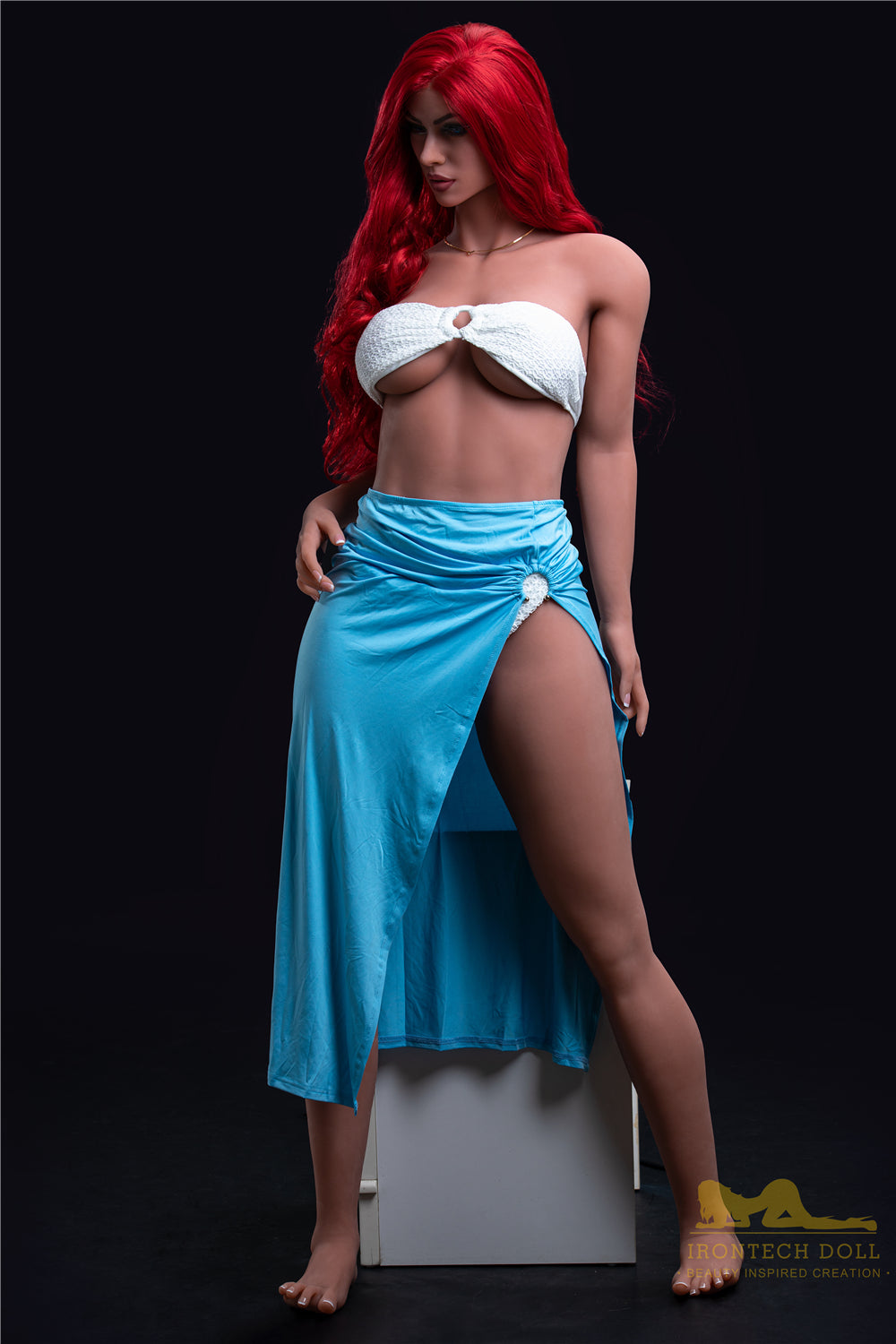 Irontech 171cm Viola TPE Sex Doll Brown Skin Shining Blue Eyes High Quality